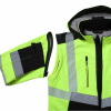 AUGSTAS REDZAMĪBAS SOFTSHELL JAKA TRANSFORMER AR NOŅEMAMĀM PIEDURKNĒM, HI-VIS, BoSafety