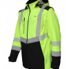 AUGSTAS REDZAMĪBAS SOFTSHELL JAKA TRANSFORMER AR NOŅEMAMĀM PIEDURKNĒM, HI-VIS, BoSafety