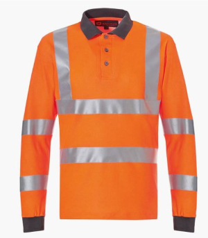 Augstas redzamības pretērču Polo krekls ar garām piedurknēm SAFETYLINE 117.003.