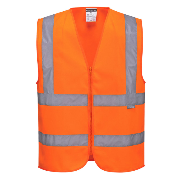 C375 Hi-Vis atstarojošā veste ar vienu joslu un lentēm – oranža, EN ISO 20471