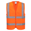 C375 Hi-Vis atstarojošā veste ar vienu joslu un lentēm – oranža, EN ISO 20471
