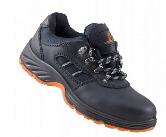 Darba Apavi Ādas Kurpes URGENT 207 SB SRA Black Orange Shock Absorber