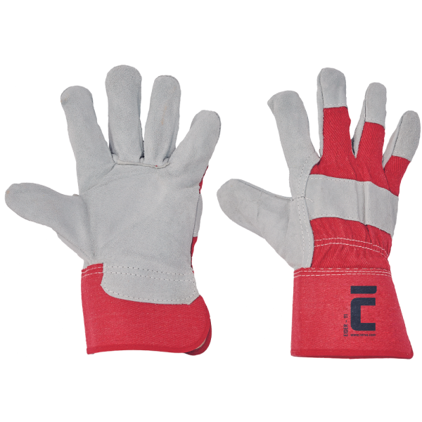 EIDER Combined Work Gloves, Split Cowhide Palm, Lined, Reinforced Cuff