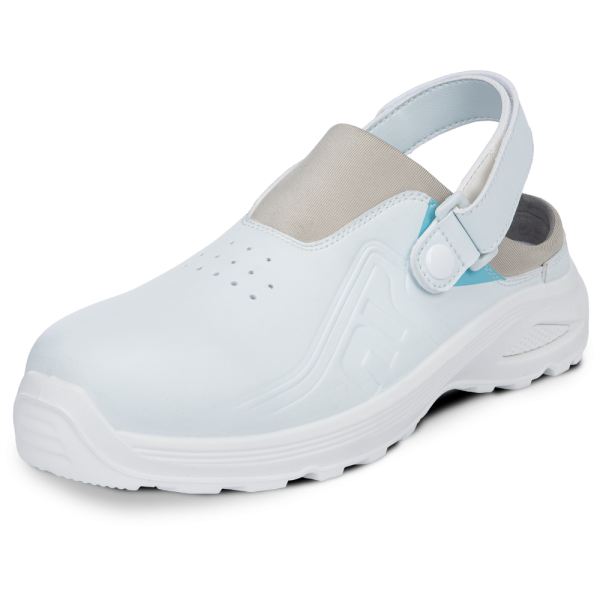 HYGOSAFE OB ESD SR Work Slippers – White Hygienic Clogs with ESD Protection