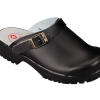 Julex 3132 Black Leather Occupational Clogs, Non-Perforated