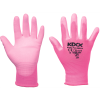 PRETTY PINK Nylon Gloves with PU Palm Coating, Pink