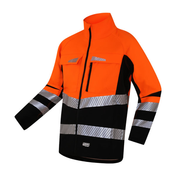 SHINE HI-VIS Orange High Visibility Jacket, Stretch COTTONSTRETCH, Class 2