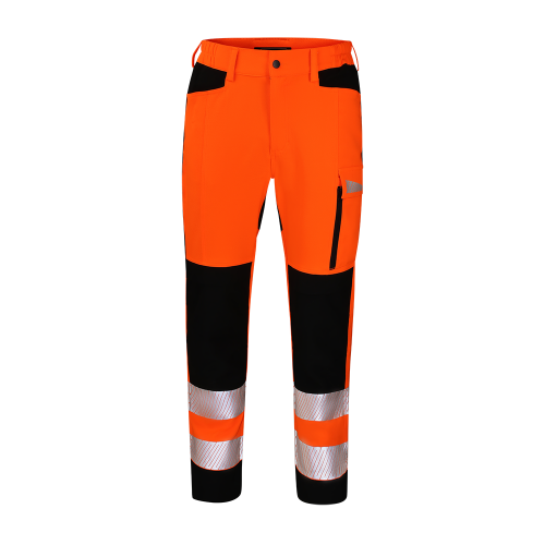 SHINE HI-VIS Orange Work Trousers with COTTONSTRETCH Fabric and CORDURA® Reinforcements