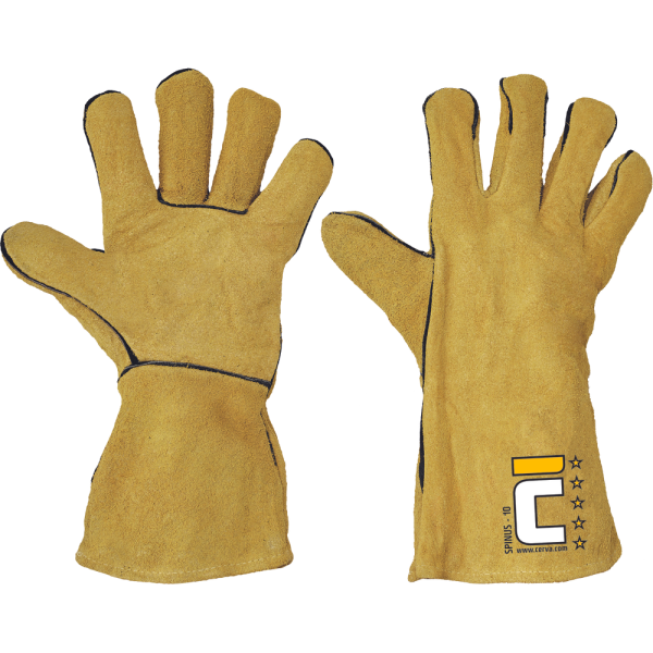 SPINUS KEVLAR Full Leather Work Gloves, 35 cm