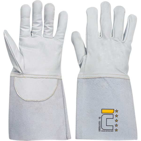 UNDULATA Full Leather Welding Gloves with Goatskin Reinforcements, 35 cm