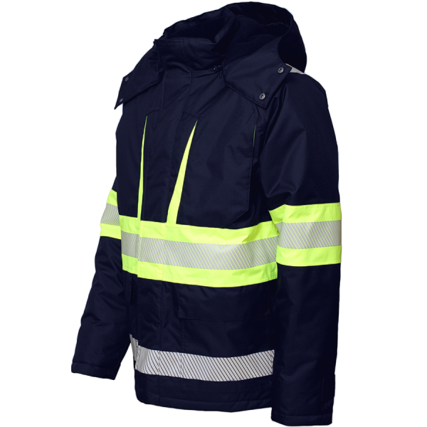 Warm high visibility work jacket HV black/dz WJ-Galaxy-C1-0204