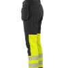 Ziemas darba bikses CARGO PLUS Hi-Vis 1.klase melnas/dzeltenas, 4-virzienu stiepjamas ar Softshell TPU membrānu | BoSafety WT-CARGOPLUS-C1-0204