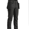 Ziemas darba bikses CARGO PLUS melnas, 4-virzienu stiepjamas ar Softshell TPU membrānu | BoSafety WT-CARGOPLUS-0200