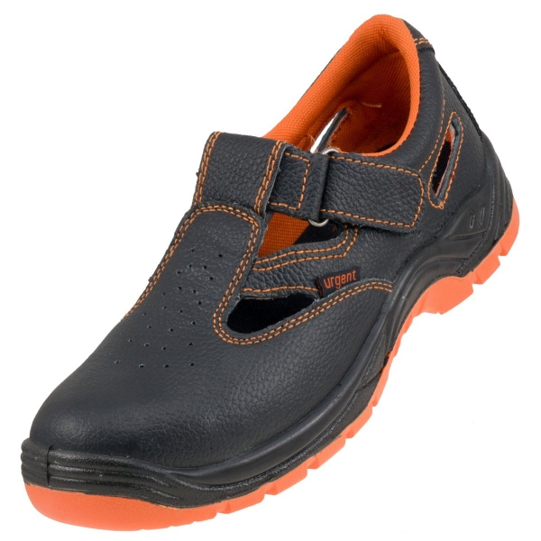 Ādas Sandales URGENT 301 SB SRC VELCRO Black Orange